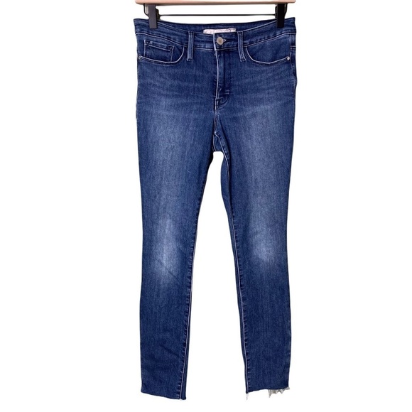 Athleta Sculptek Skinny Jeans Dark Wash Size 4 Style 338322 Raw Hem - Picture 2 of 9